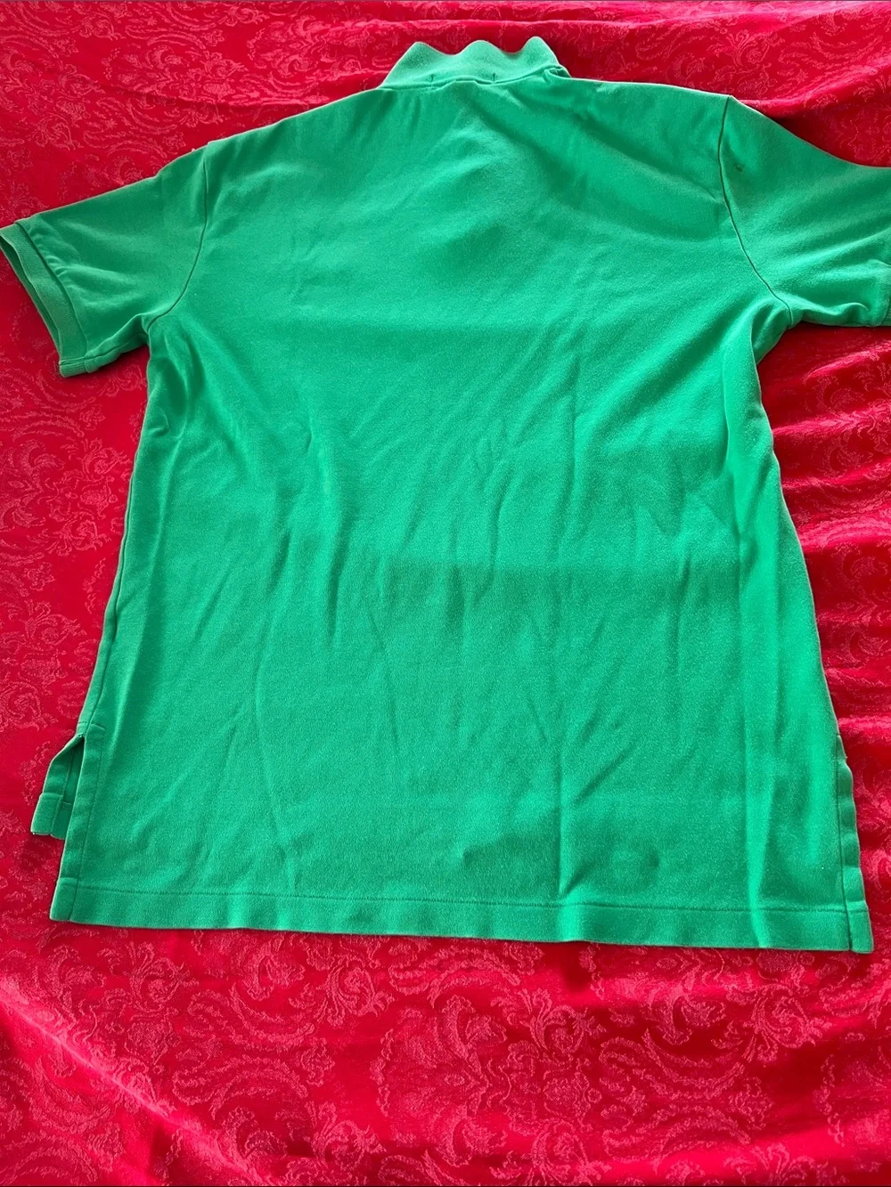 Polo Ralph Lauren Green Polo Shirt Men's Small Purple Pony Classic Fit Cotton